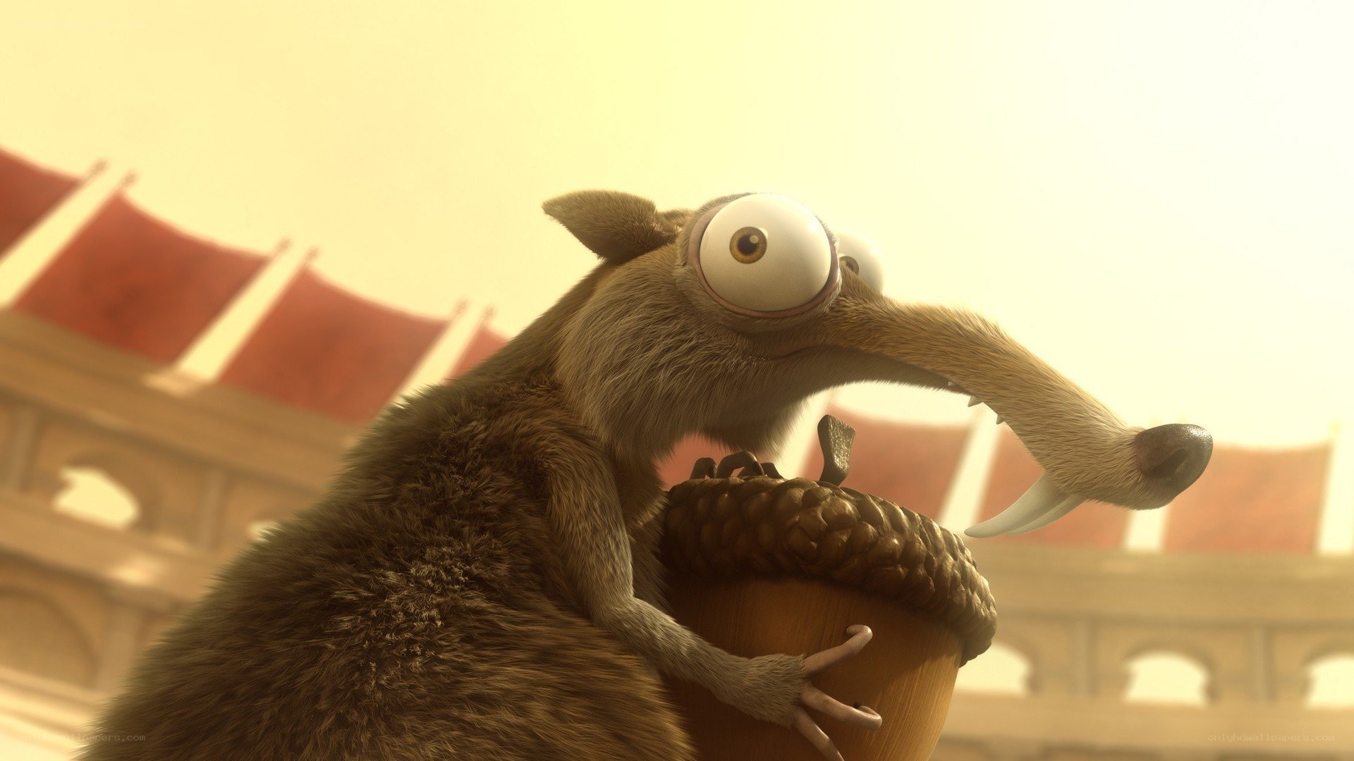 Scrat holding an acorn