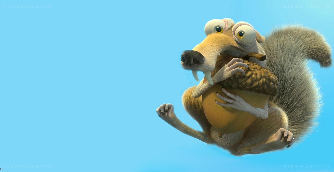 Scrat holding an acorn