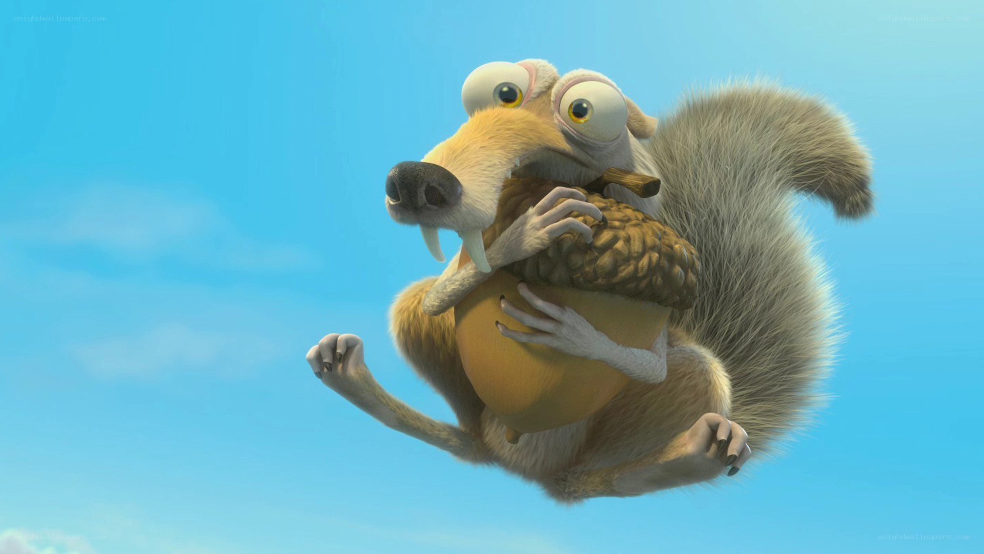 Scrat holding an acorn