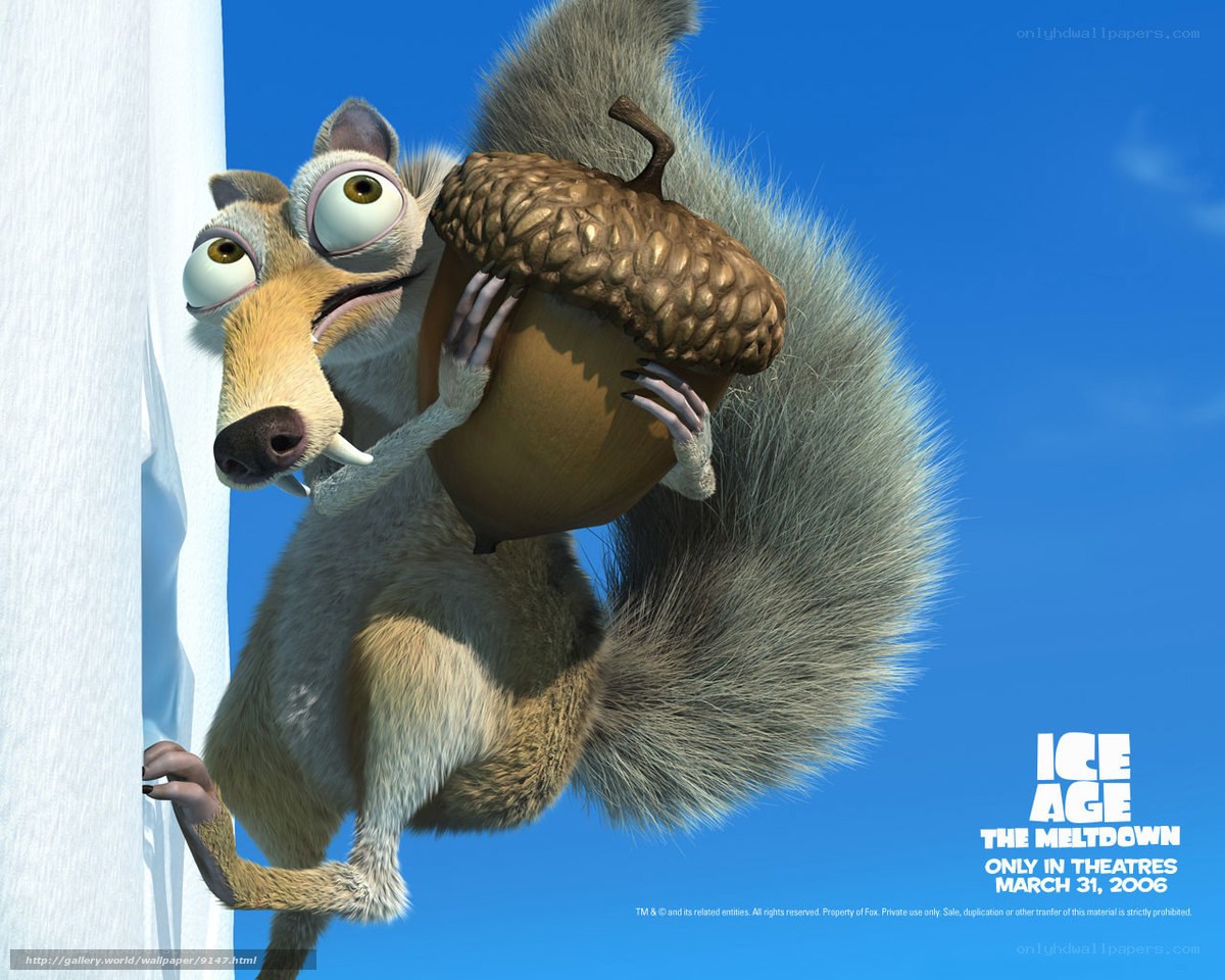 Scrat holding an acorn