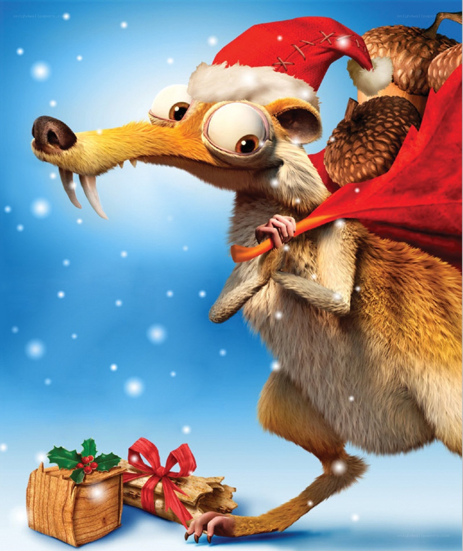 Scrat in Santa hat