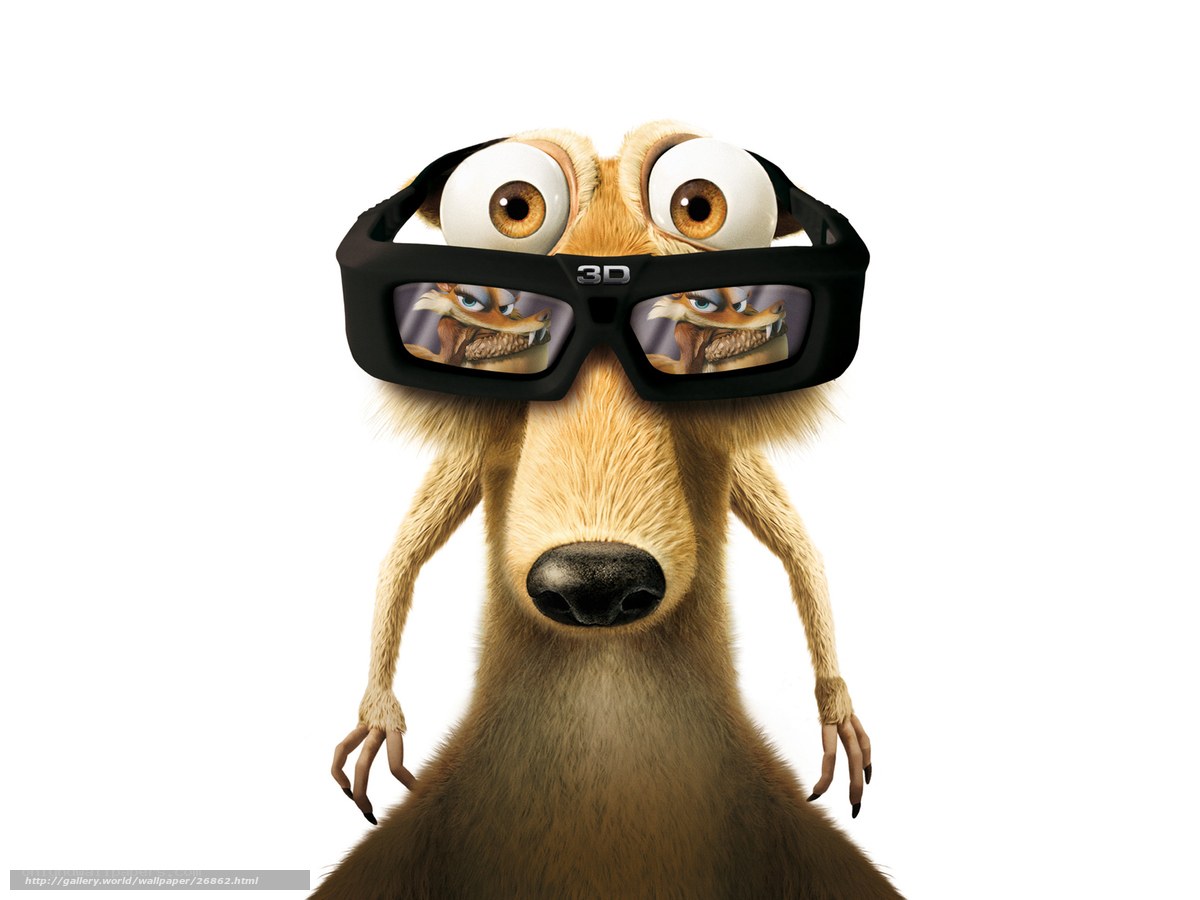 Scrat with 3D glasses
