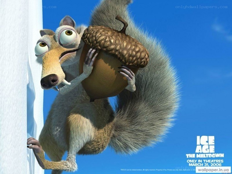 Scrat with acorn on ice