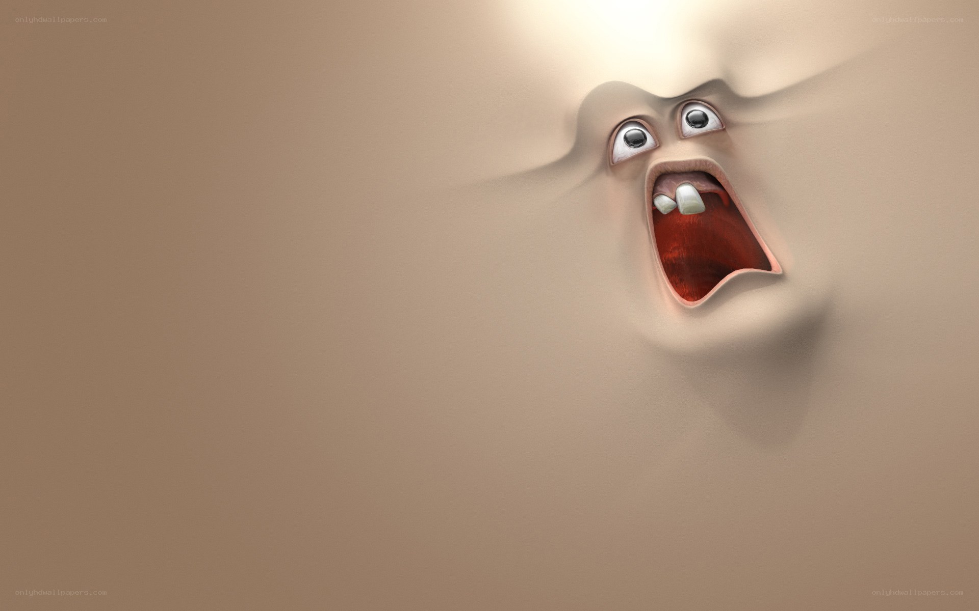 screaming face in sand