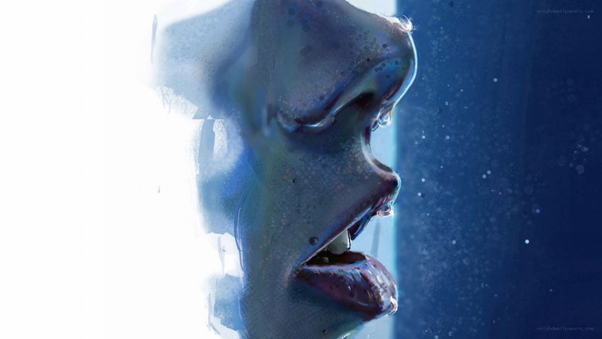 screaming face underwater