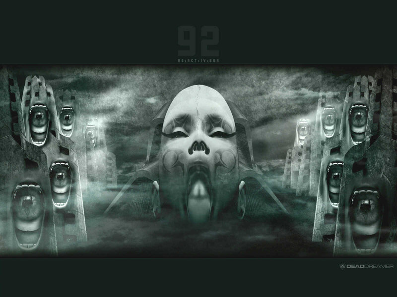 screaming faces in a dark city