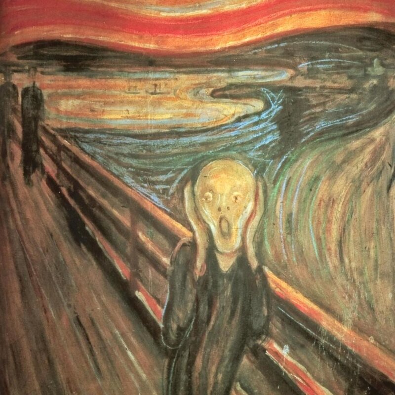 Screaming Figure on Bridge
