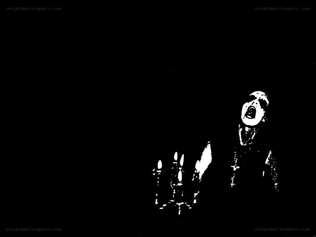 screaming figure with candles