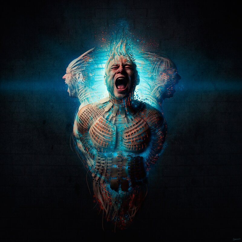 screaming figure with exposed anatomy