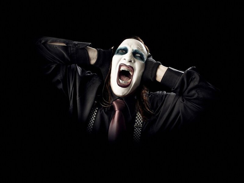 screaming man in white makeup