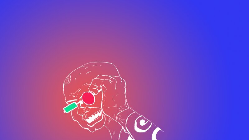Screaming Man with Goggles