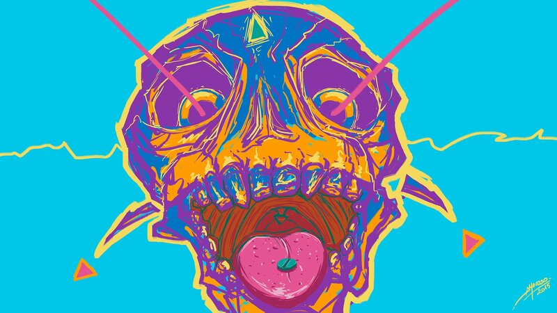Screaming Skull — Blue