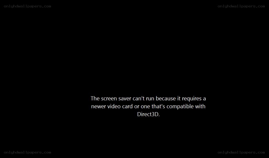 screen saver error message
