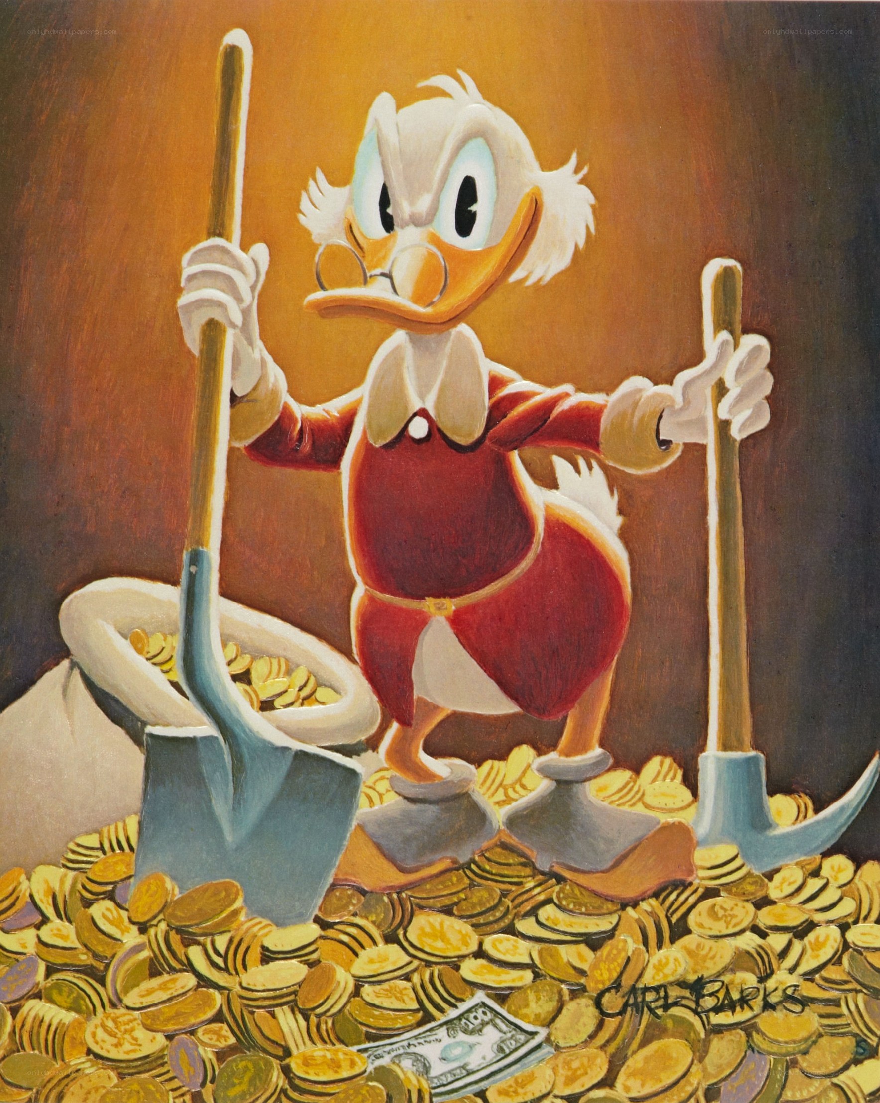 Scrooge McDuck with coins