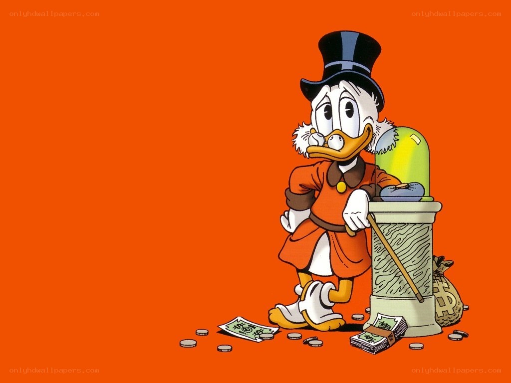 Scrooge McDuck with money