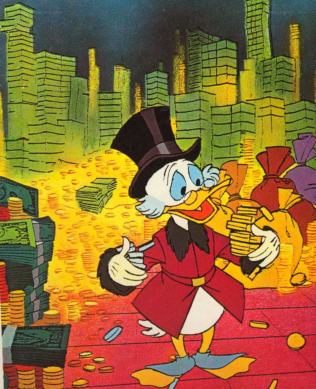 Scrooge McDuck with treasure