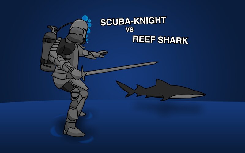 Scuba-Knight vs Reef Shark