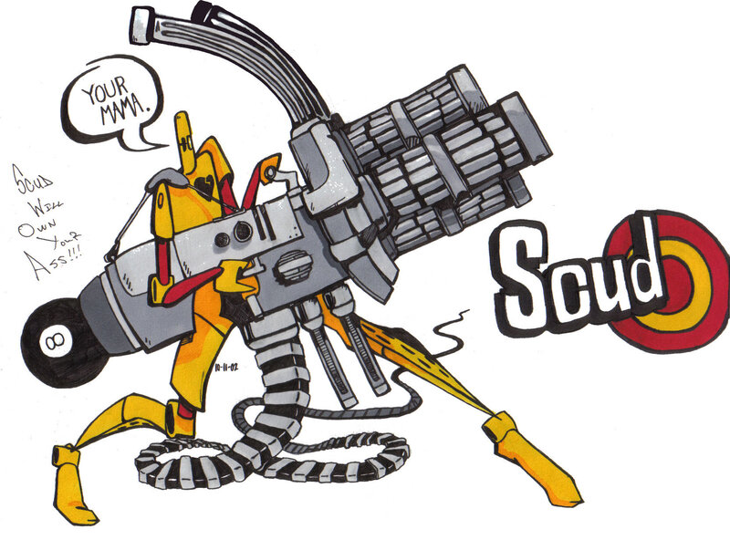 Scud robot with cannon