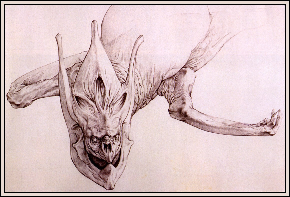 Sculpted alien creature drawing