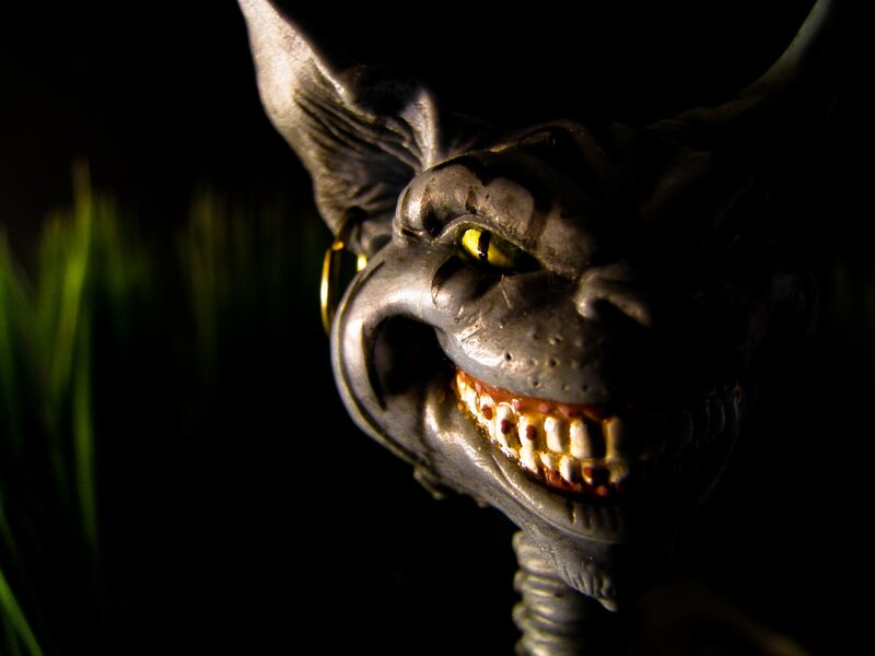 Sculpted Demon Head — Black