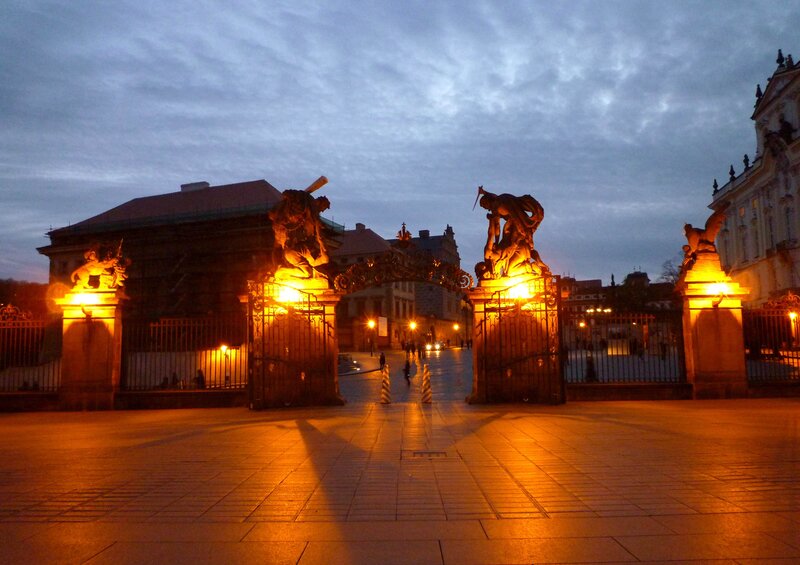 Sculpted Gate at Dusk