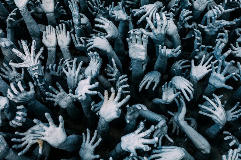 Sculpted Hands Emerging