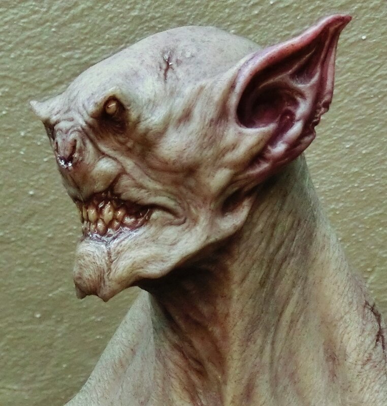 Sculpted Monster Head — Beige