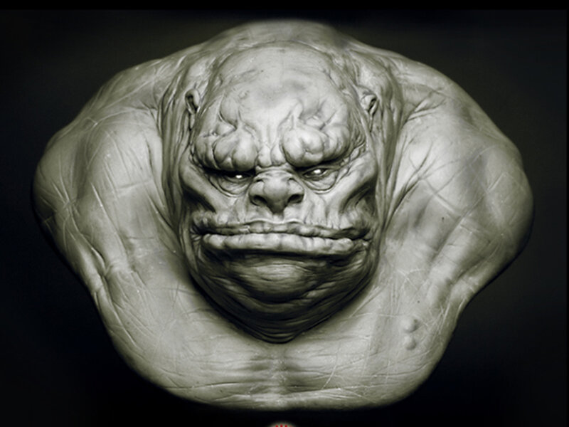 Sculpted Orc Head