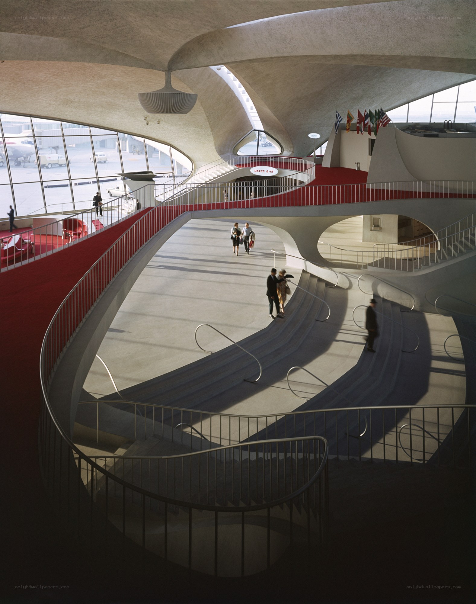 Sculptural airport terminal interior