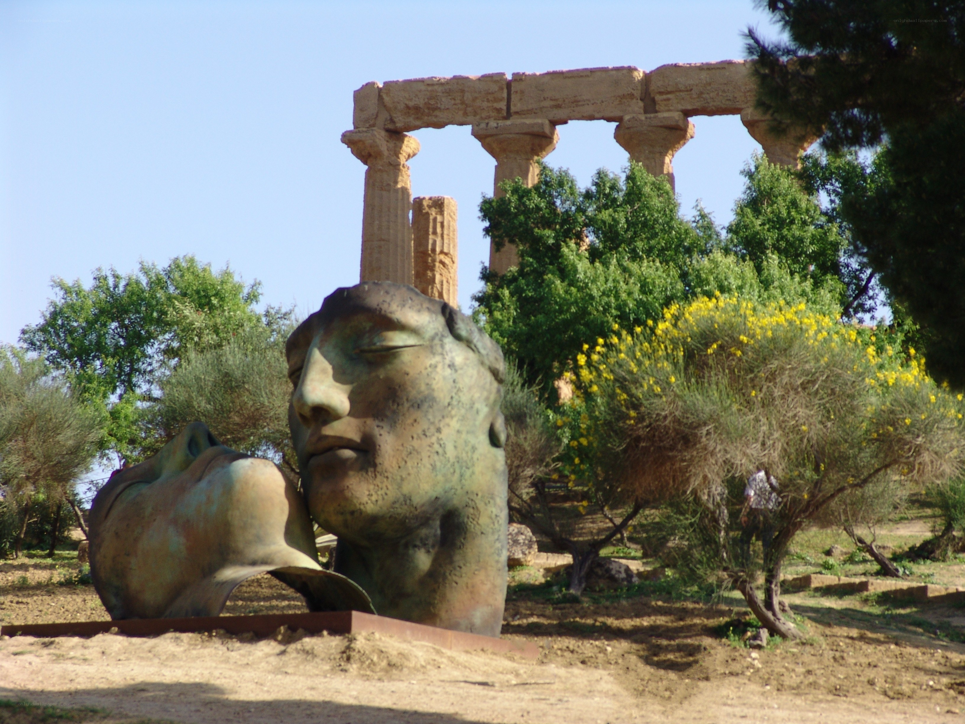 Sculpture at ancient ruins