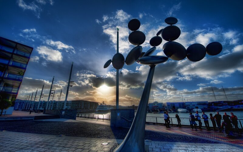 Sculpture at Harbor — Blue