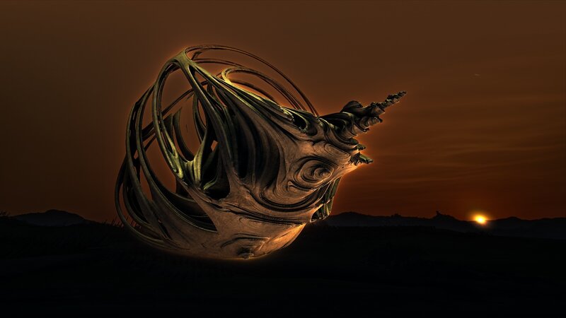 Sculpture at sunset