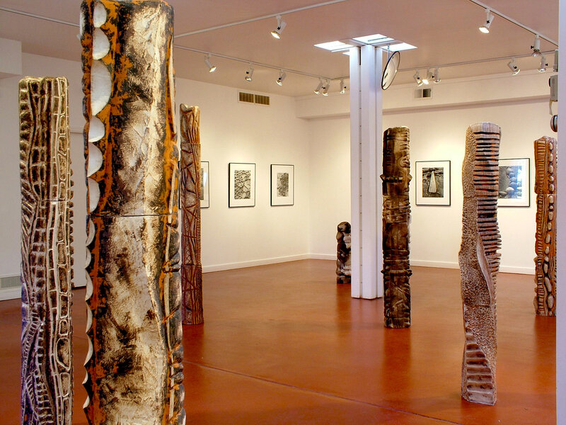 Sculpture exhibit in gallery