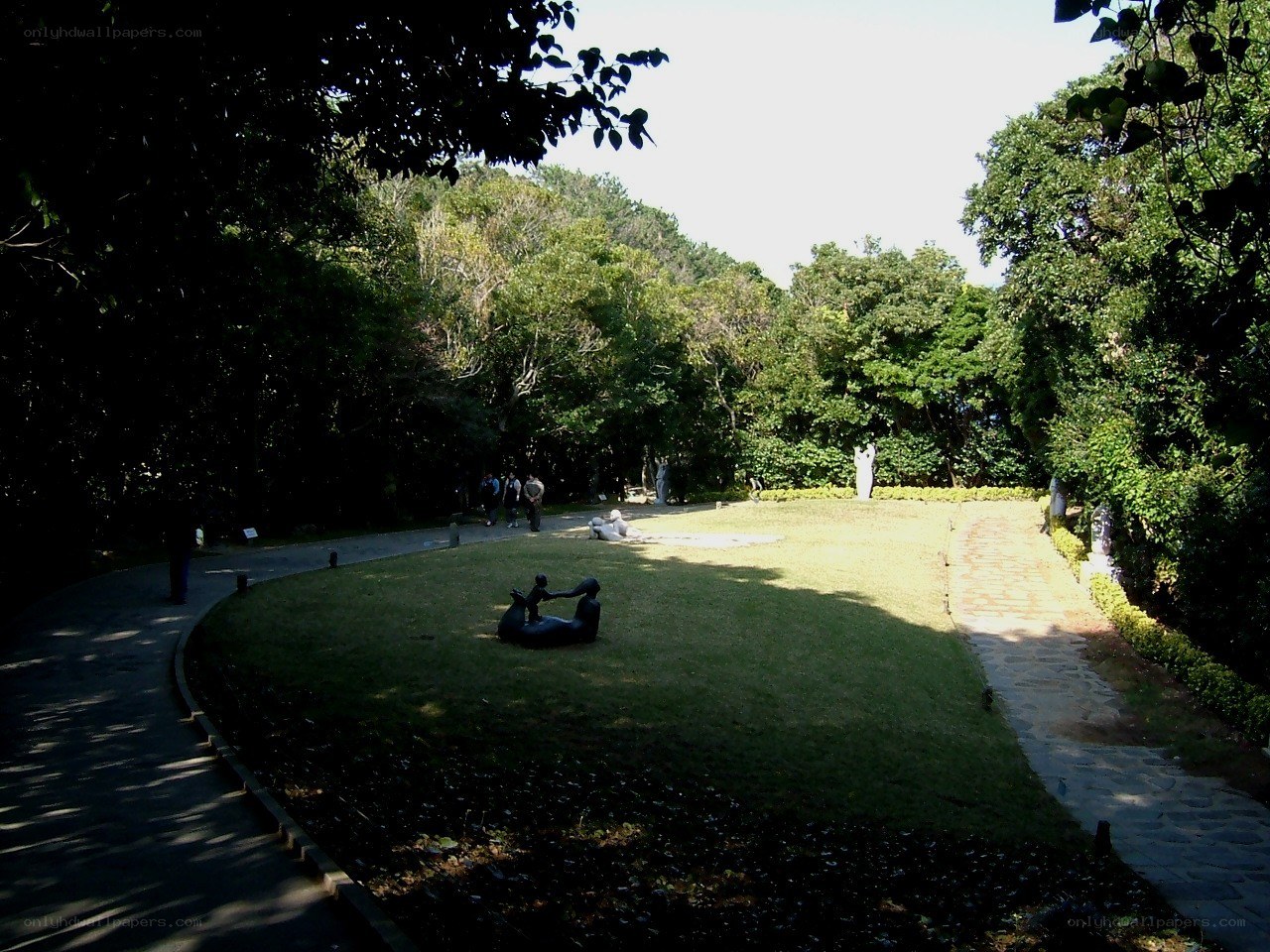 Sculpture garden in a park