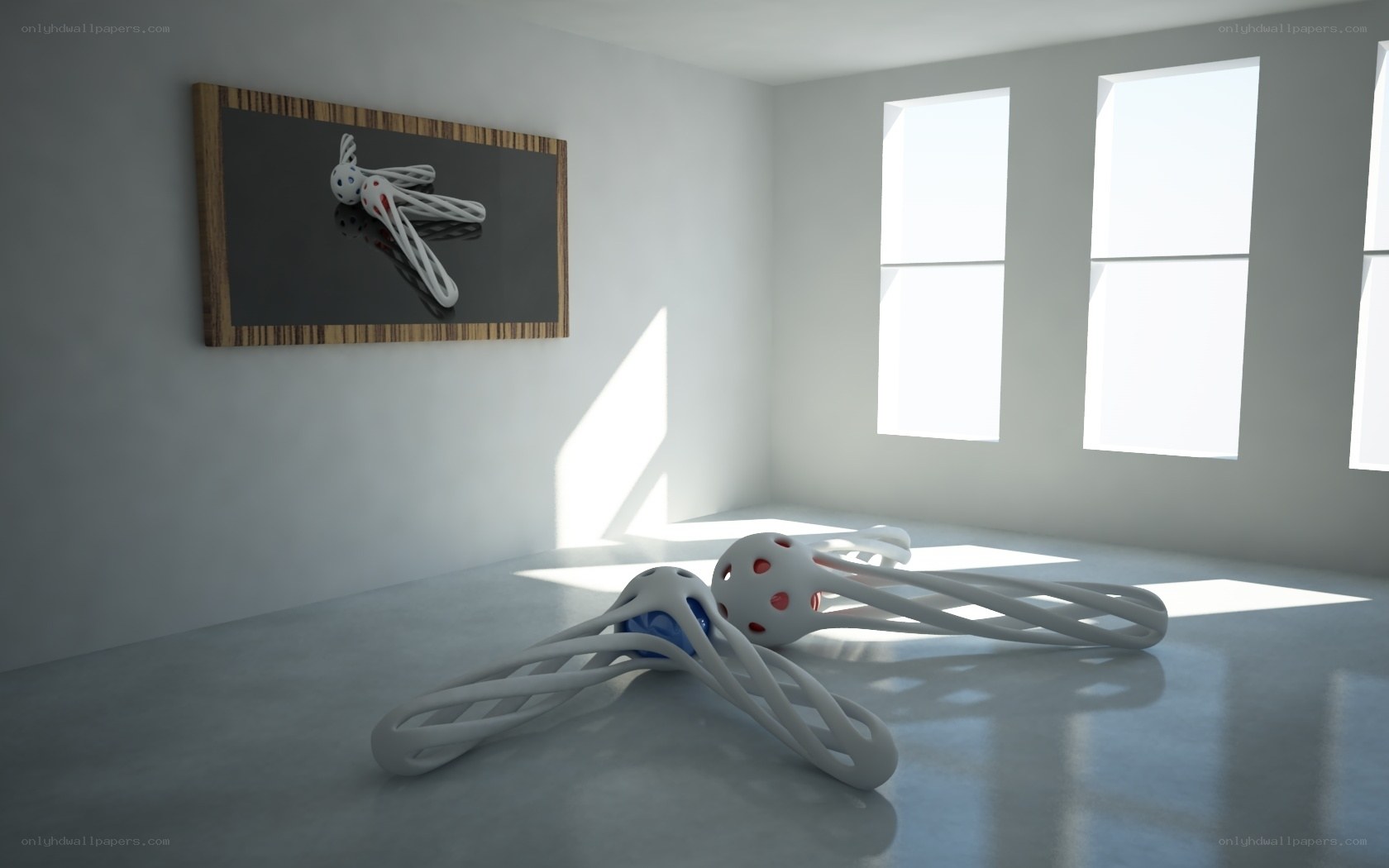 Sculpture in a gallery room