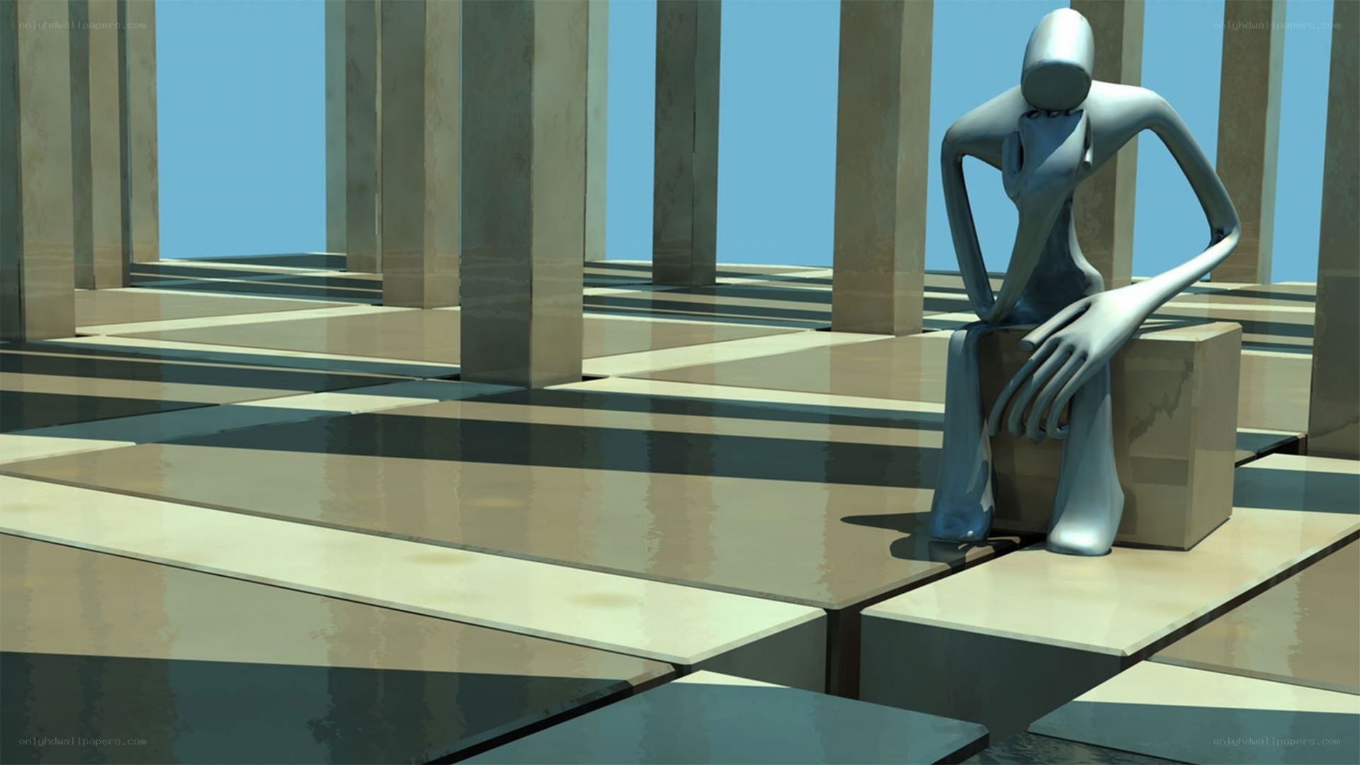Sculpture in a modern hall