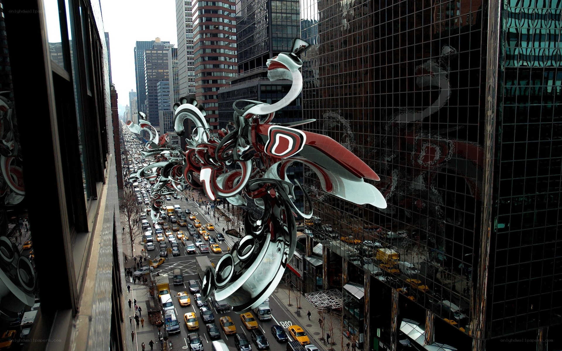 Sculpture in city street