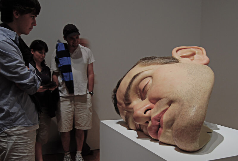 Sculpture of a sleeping head