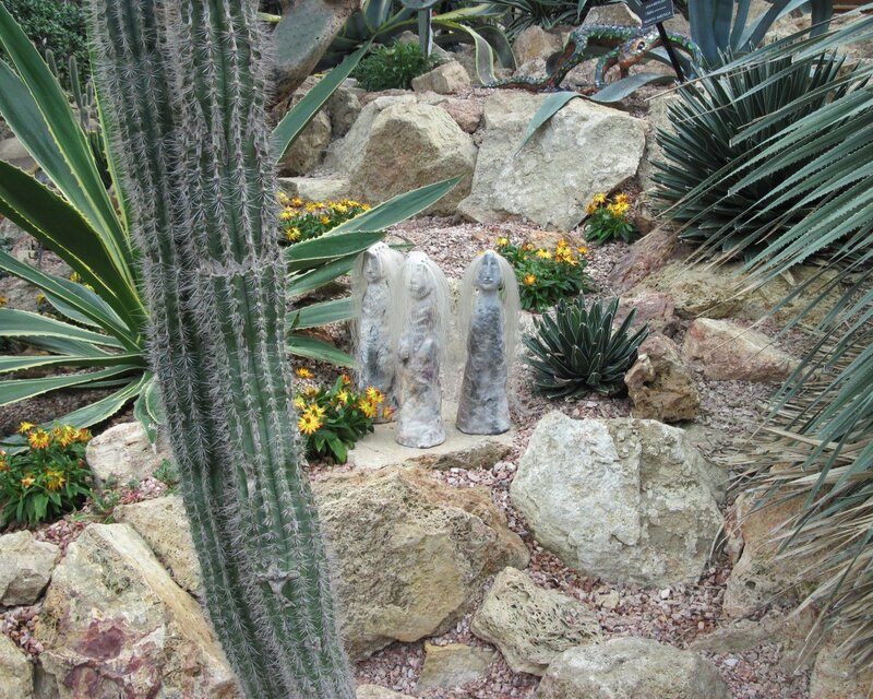 Sculptures in a desert garden