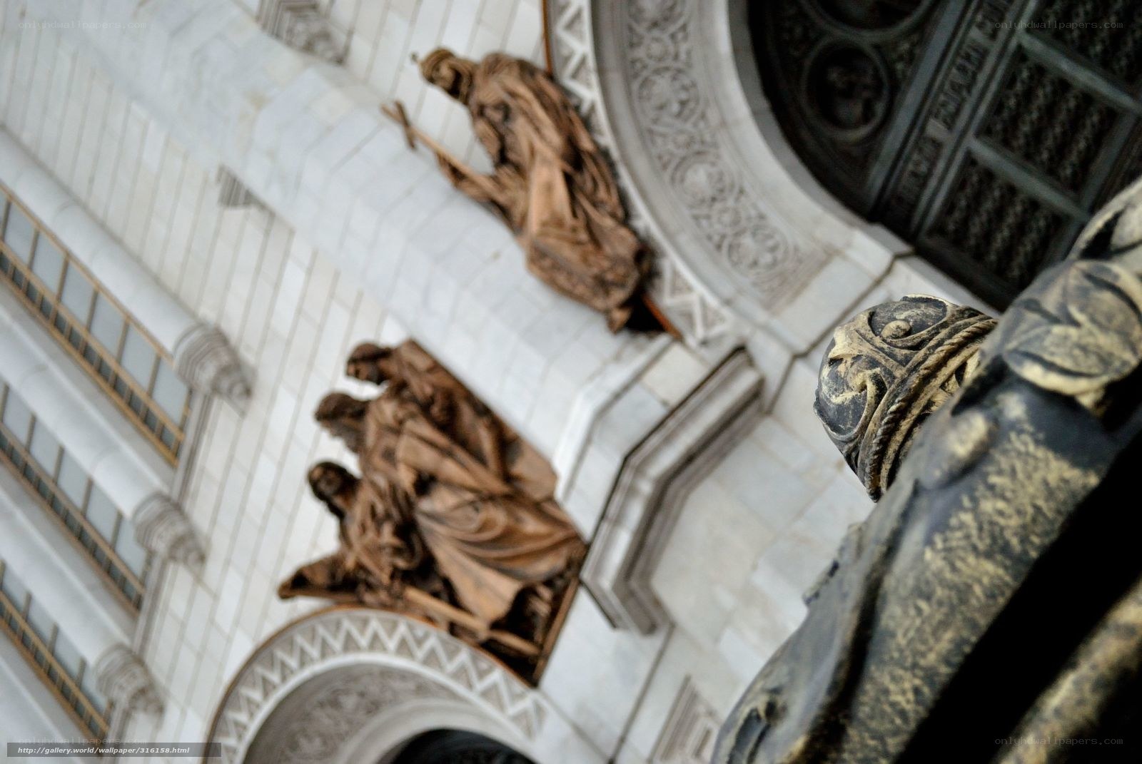 sculptures on a building facade