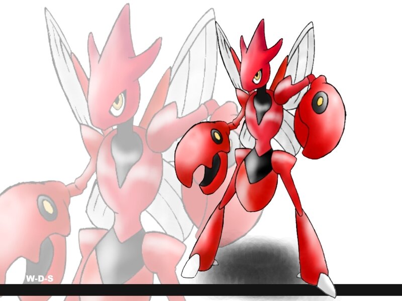 Scyther and Scizor artwork