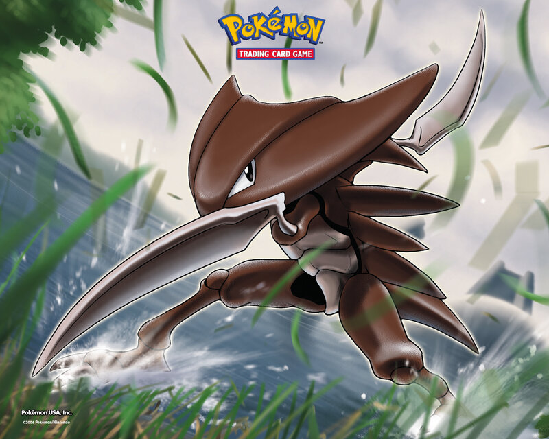 Scyther in a grassy field