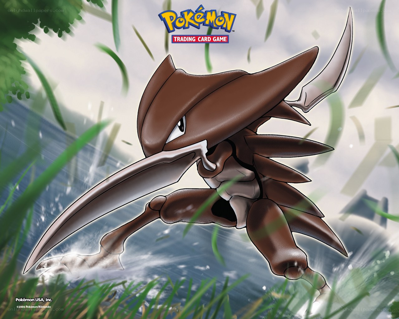 Scyther in a grassy field