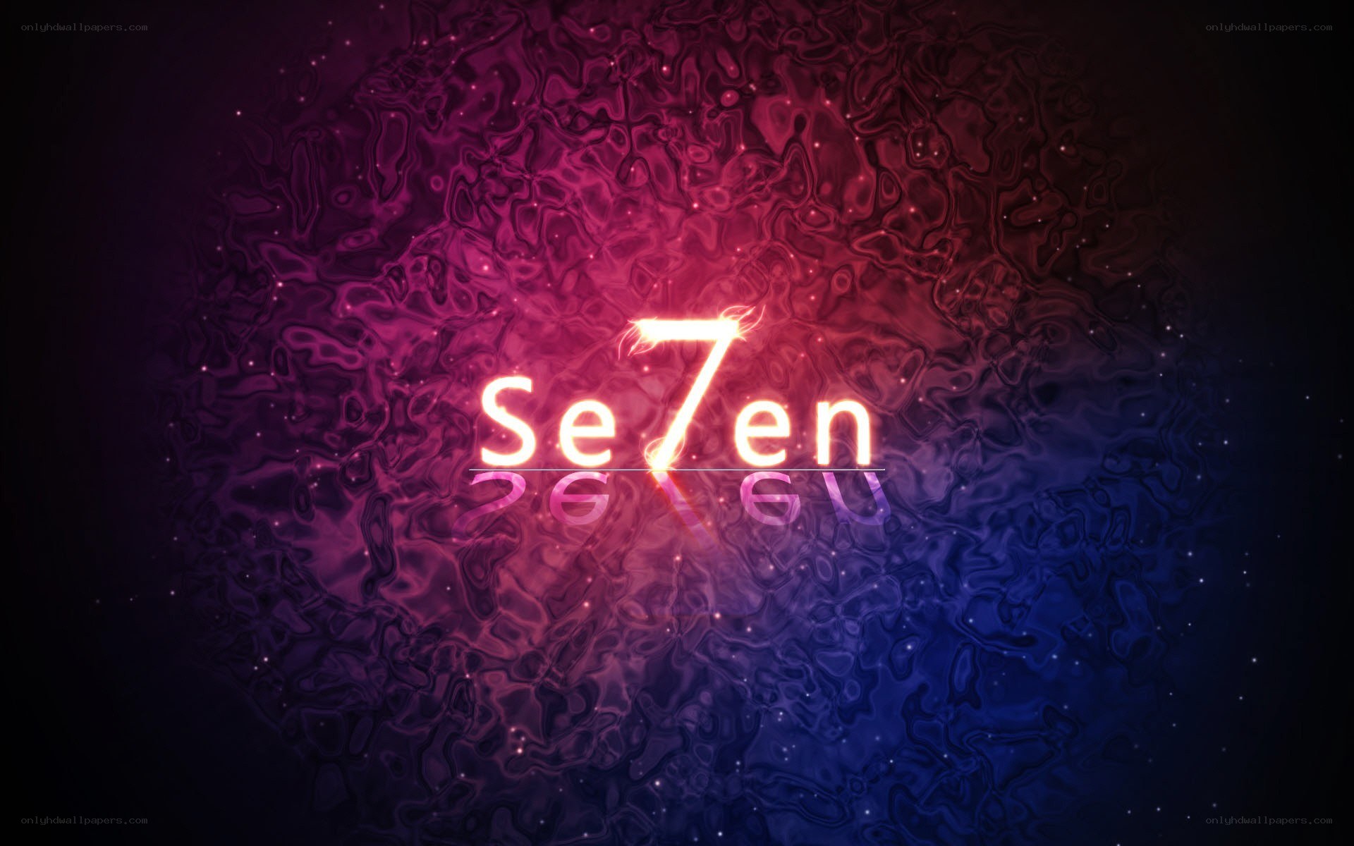 Se7en logo with glowing text