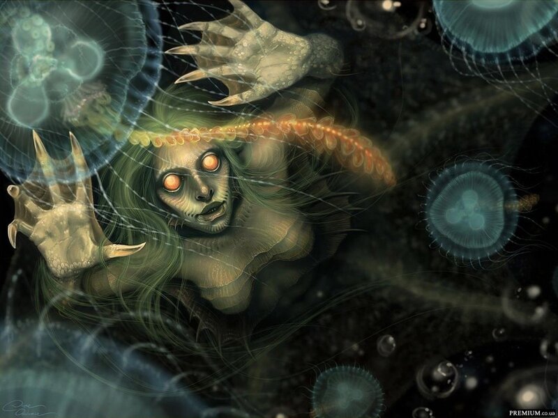 Sea Creature with Glowing Eyes