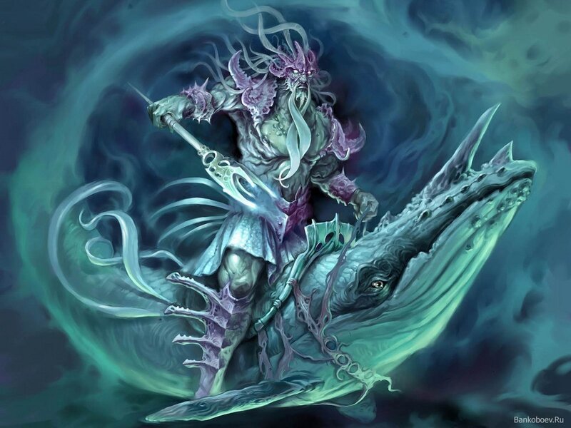 sea demon on a whale