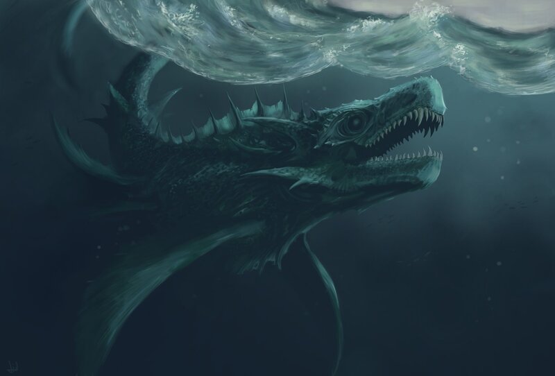 Sea Monster in Water