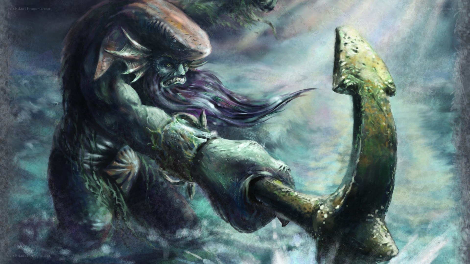 sea monster with anchor