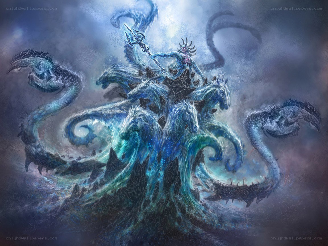 Sea monster with trident