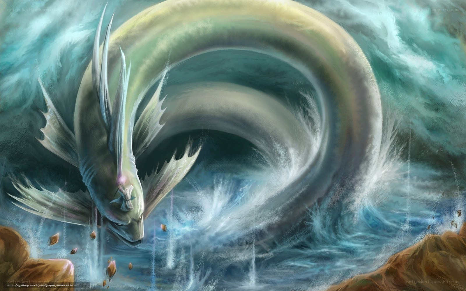 Sea serpent in storm